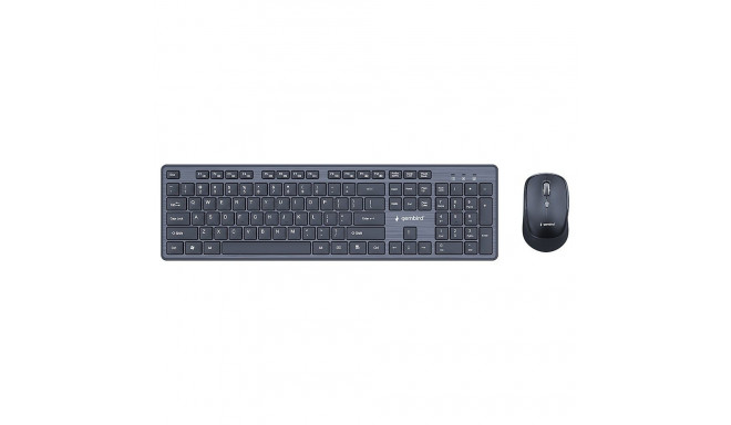 Gembird KBS-WCH-04 Wireless desktop set (keyboard + mouse), black, US-layout