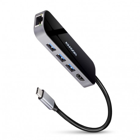 Axagon sülearvuti dokkimisjaam/pordireplikator HMC-6GL USB 3.2 Gen 1 (3.1 Gen 1) Type-C, must, hall