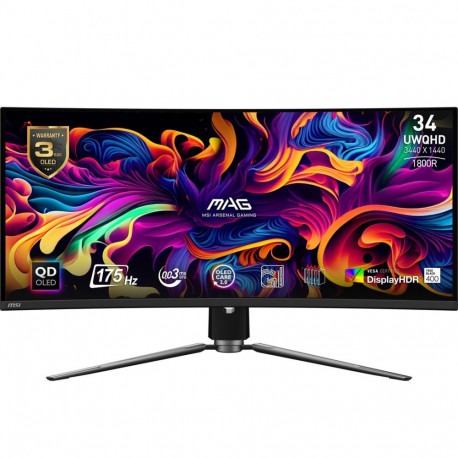 MSI arvutimonitor MAG 341CQPDE QD-OLED 86.4cm (34") 3440 x 1440 pixels UltraWide Quad HD, must
