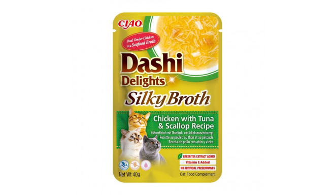 INABA CAT Dashi Delights siidine puljong kana tuunikala ja kammkarbiga kassimaius 40g