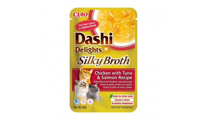 INABA CAT Dashi Delights Silky Broth Chicken with Tuna & Salmon - cat treat - 40g