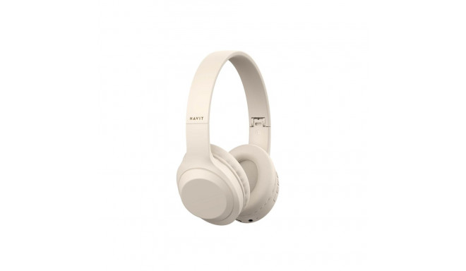 Havit H628BT - wireless on-ear headphones, beige