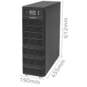Qoltec 52283 Uninterruptible Power Supply UPS | 6kVA | 6000W | Power factor 1.0 | LCD | EPO | USB | 