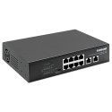 Intellinet 8-Port Gigabit Ethernet PoE+ Switch with 2 RJ45 Gigabit Uplink Ports, IEEE 802.3at/af Pow