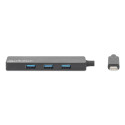 Manhattan 4-Port USB 3.0 Type-C Hub USB-C Male to Four USB-A Females, 5 Gbps SuperSpeed USB (USB 3.2