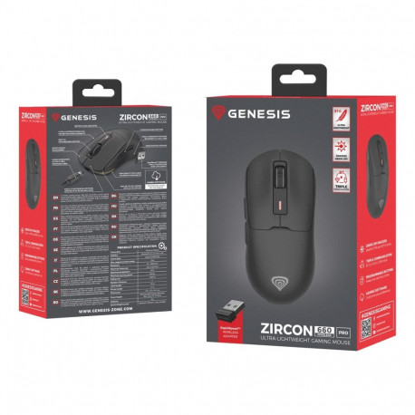 Genesis NMG-2193 mõlemakäeline mängurihiir Bluetooth + USB Type-C Optical 26000 DPI