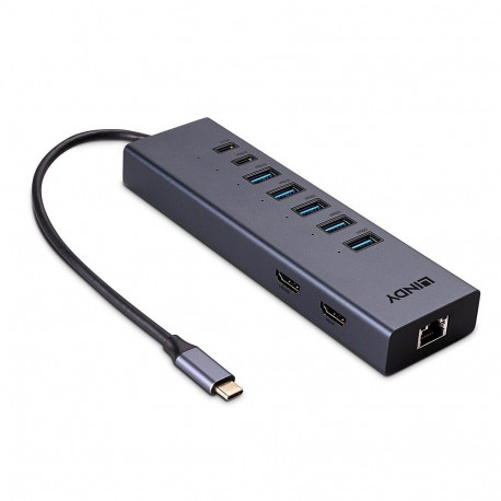 Lindy DST-Mini Duo, USB-C sülearvuti mini dokk 2x 4K HDMI