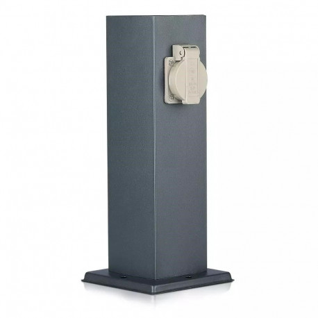 Garden post V-TAC VT-1155-1 30cm 2x socket outlets 2x 16A 3600W IP44 (SKU 8820) Grey
