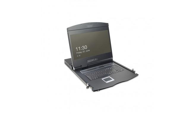 DIGITUS Modulaarne Konsool 19" TFT, 16-Port KVM ja Puuteplaat, USA-Ameerika