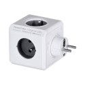 Allocacoc harupistik PowerCube Original 4 pesa 2xUSB, valge/hall