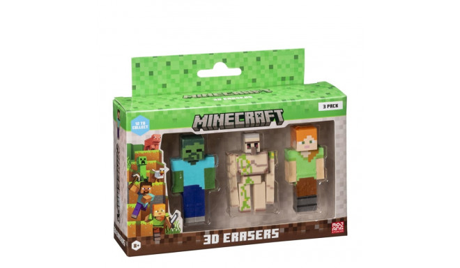 MINECRAFT 3D ERASERS - 3 PACK VER.C