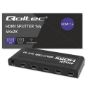 Qoltec 51798 Aktiivne HDMI Jagaja 4 x HDMI 4K x 2K | 3.4Gb/s