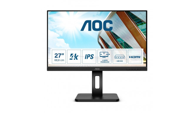 AOC P2 U27P2 arvutimonitor 68.6 cm (27") 3840 x 2160 pikslit 4K Ultra HD LED must