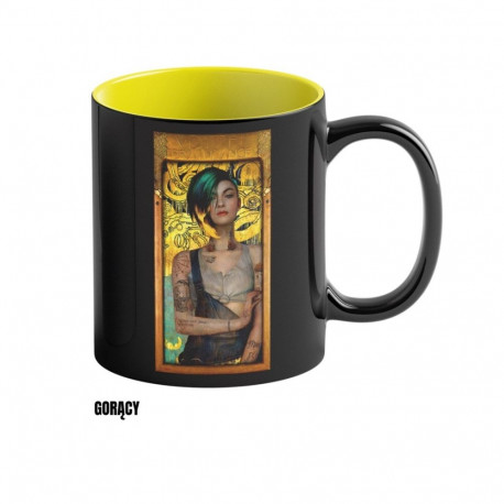 Heat Reveal Mug Good Loot Cyberpunk 2077 Game Art Chronicles - Judy & Gustav Klimt 450 ml Black, Yel
