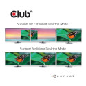 CLUB3D universaalne USB Gen1 Type-C kolmekordse ekraaniga dünaamiline PD-laadimisjaam 65 W toiteplok
