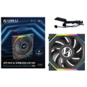 Lian Li UNI FAN SL juhtmevaba LCD ventilaator, ARGB, PWM - 120 mm, must
