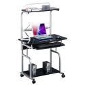 Techly Compact Multi-Function Computer Desk, Glossy Black ICA-TB 7800BK