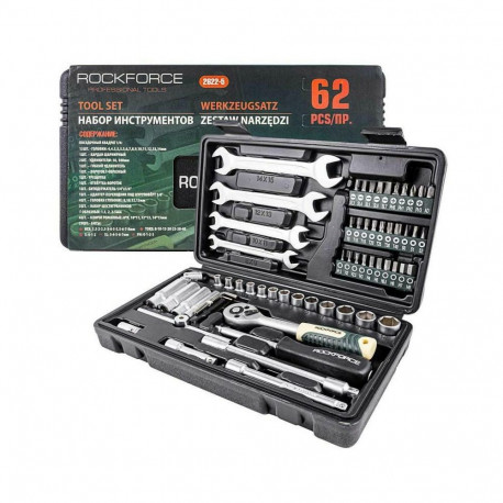 ROCKFORCE võtmekomplekt 1/4" 62-osaline