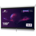 Manuaalne üleskeritav projektsiooniekraan 100" 16:9