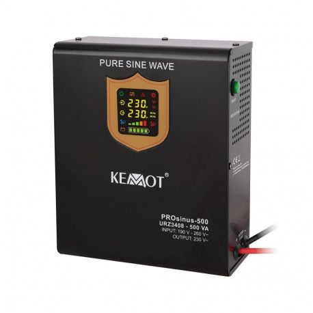 KEMOT inverter PROsinus-500 seinale paigaldatav puhta siinuslaine ja laadimisfunktsiooniga 12V 230V 