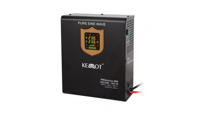 Wall-mounted emergency power supply KEMOT PROsinus-500 converter with pure sine wave and charging fu