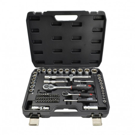 AWTOOLS must mutrivõtmete komplekt 72el 1/2" / 1/4" Black Line