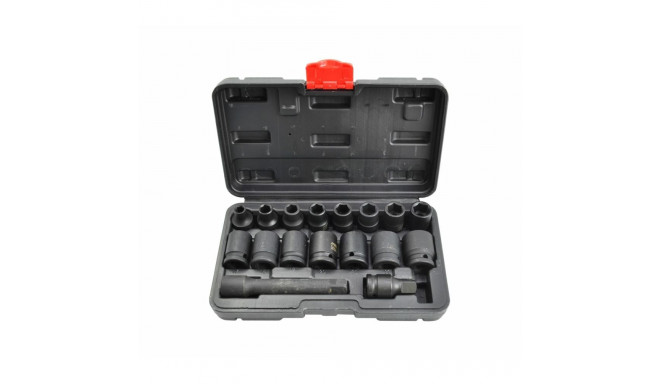 AW ZESTAW NASADEK UDAROWYCH 1/2" 15cz  KRÓTKIE BLACK LINE