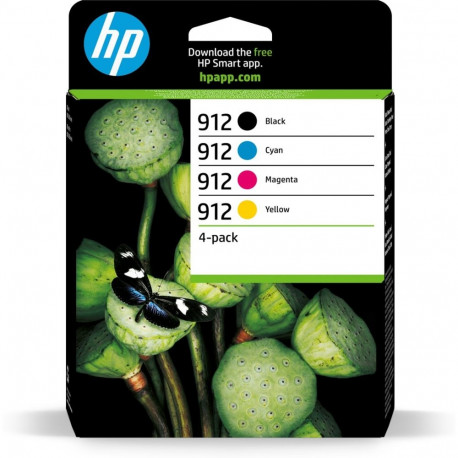 HP 912 4-pack must/tsüaan/magenta/kollane originaal tindikassetid