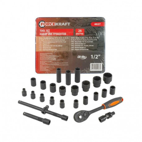 ZESTAW KLUCZY   26el. 1/2" 8-36mm  WKŁADKA /FORCEKRAFT