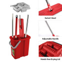GreenBlue Flat Mop with Bucket and Wringer, Two HQ Microfiber Cartridges, 8L Capacity, MaxiClean GB8