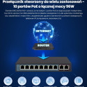 Extralink PoE Lüliti CERES 8x 100Mb/s PoE/PoE+, 2x RJ45 Uplink 100Mb/s, 96W