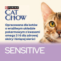Purina Cat Chow Sensitive kõht lõhe ja suvikõrvitsaga kastmes - Märgtoit kassidele - 85 g