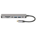 iBox IUH3SL4K sülearvuti dokk/pordilaiend USB 3.2 Gen 1 (3.1 Gen 1) Type-C Power Delivery 100W hõbed