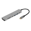 iBox IUH3SL4K sülearvuti dokk/pordilaiend USB 3.2 Gen 1 (3.1 Gen 1) Type-C Power Delivery 100W hõbed