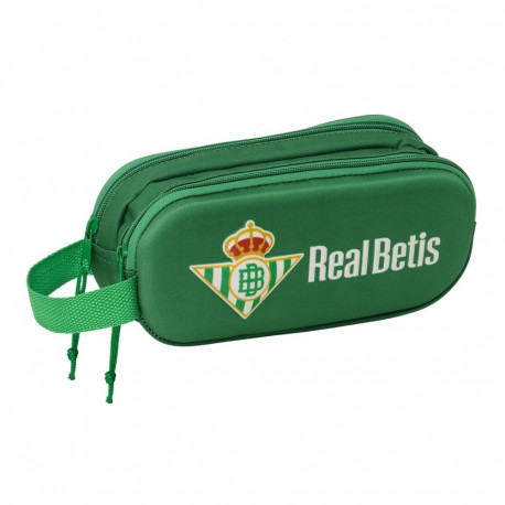 Kahe tõmblukuga pliiatsikarp Real Betis Balompié Roheline 21 x 8 x 6 cm 3D