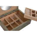 Ehteaegas Home ESPRIT Valge Šampanja Puit Alumiinium 22,5 x 17,5 x 7,6 cm