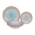 Dinnerware Set Home ESPRIT Blue Green Multicolour Pink Amber Stoneware 26,5 x 26,5 x 3 cm 27,5 x 27,