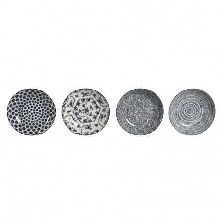 Taldrikute komplekt Home ESPRIT Sinine Valge Portselan 20 x 20 x 4 cm