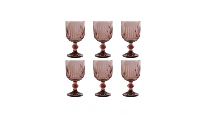 Set of cups Home ESPRIT Pink Crystal 8 x 8 x 14,5 cm (6 Units)