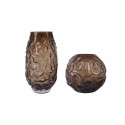 Vase Home ESPRIT Dark brown Crystal Modern 21,5 x 21,5 x 19 cm Vase Home ESPRIT Dark brown Crystal Modern 21,5 x 21,5 x 19 cm