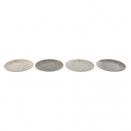 Plate set Home ESPRIT Brown Beige Porcelain 27 x 27 x 2 cm