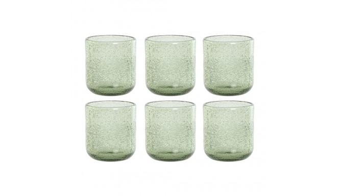 Set of glasses Home ESPRIT Green Crystal 320 ml (6 Units)