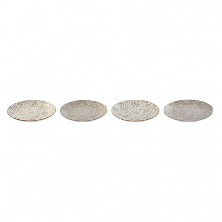 Plate set Home ESPRIT Brown Beige Porcelain 19 x 19 x 2 cm