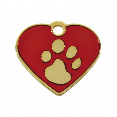 Identification plate for collar Imarc Heart Red Golden