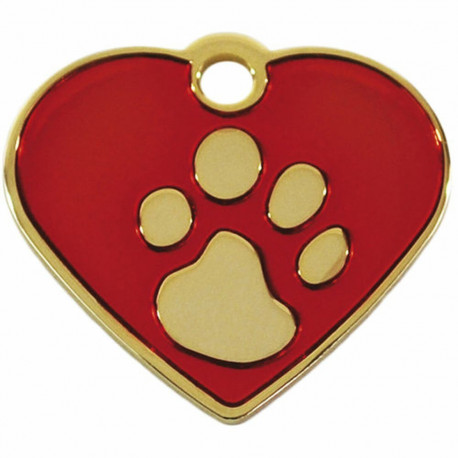 Identification plate for collar Imarc Heart Red Golden