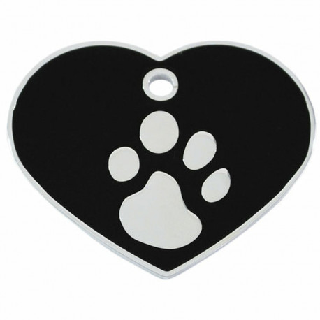 Identification plate for collar Imarc Heart Black Silver