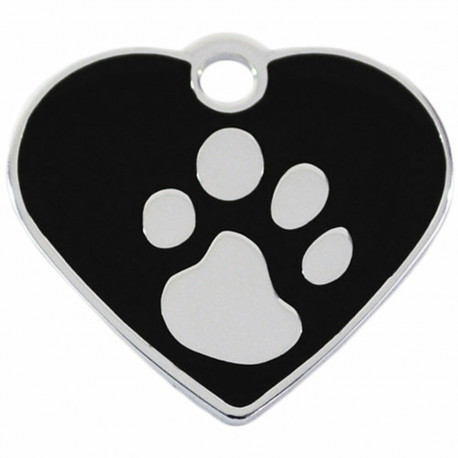 Identification plate for collar Imarc Heart Black Silver