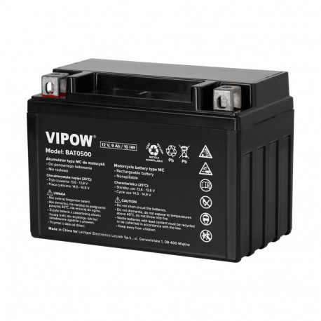 Akumulator VIPOW typ MC do motocykli 12V 9Ah