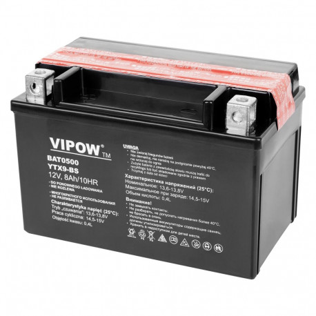 VIPOW MC tüüpi aku mootorratastele 12V 9Ah