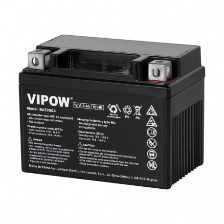 VIPOW mootorratta aku typ MC 12V 4Ah